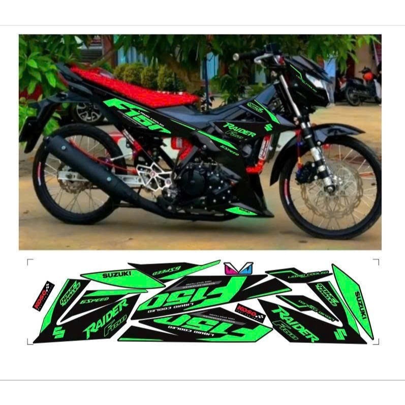 Tem rời RAIDER  F150 cao cấp chất liệu in 3 lớp chống nước không phai màu nhãn dán.
