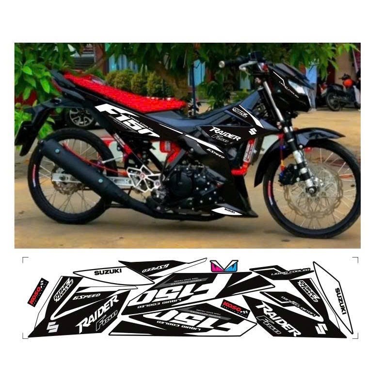 Tem rời RAIDER  F150 cao cấp chất liệu in 3 lớp chống nước không phai màu nhãn dán.