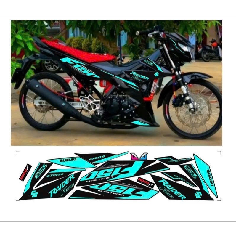 Tem rời RAIDER  F150 cao cấp chất liệu in 3 lớp chống nước không phai màu nhãn dán.