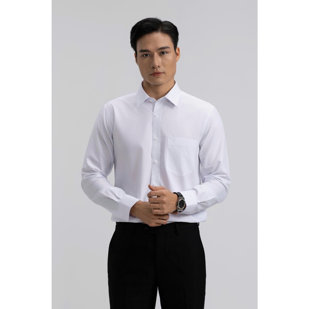 Áo Sơ Mi Công Sở Trắng Form Regular Vĩnh Tiến
