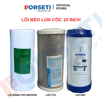 Lõi Béo Lùn Cho Cốc Béo Lùn JUMBO HO 10inch - Lõi Bông Béo, LÕI CTO BÉO, LÕI UDF BÉO (than hoạt tính) lọc nước sinh hoạt