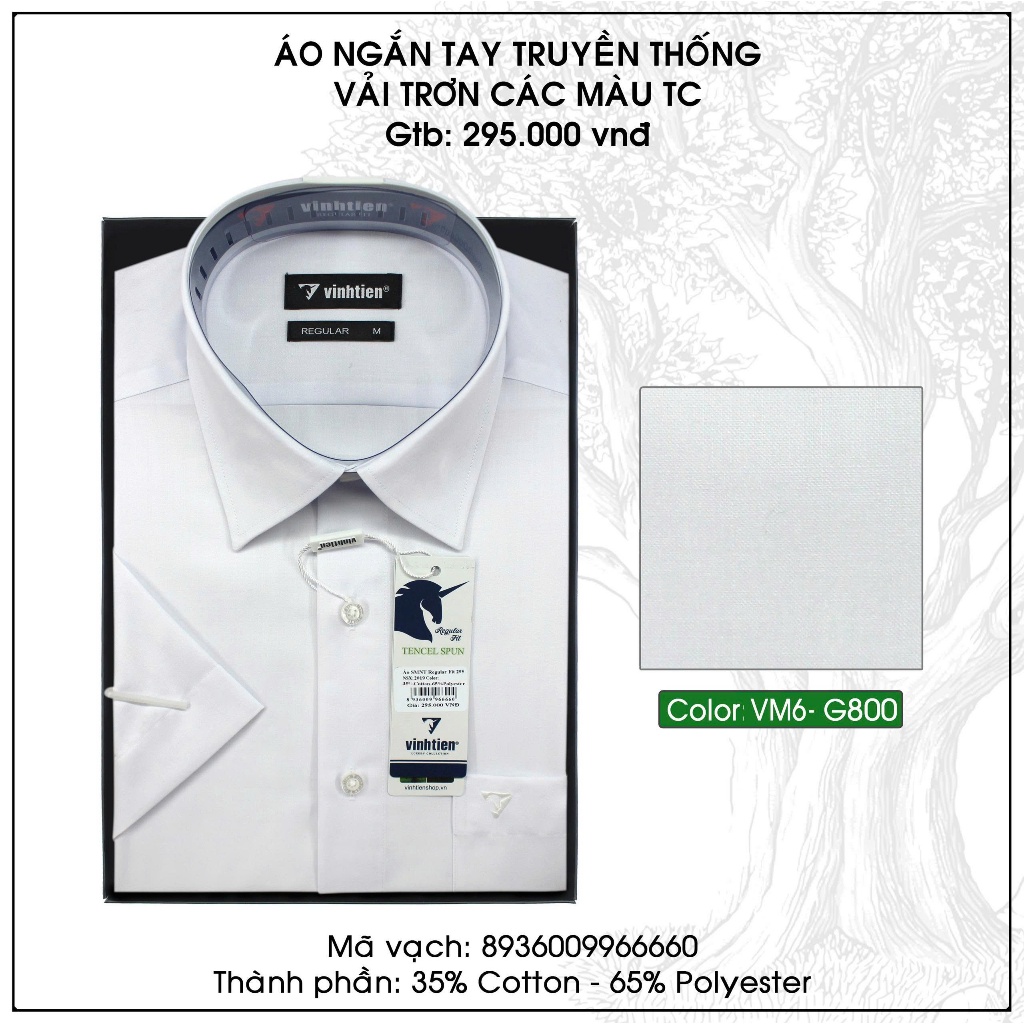 Áo Sơ Mi Công Sở Trắng Form Regular Vĩnh Tiến