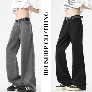 Quần Jean Suông Nam Lưng Cao Co Giãn Nhẹ Quần Jean Baggy Nam Form Rộng Unisex Cá Tính Phong Cách Hàn Quốc
