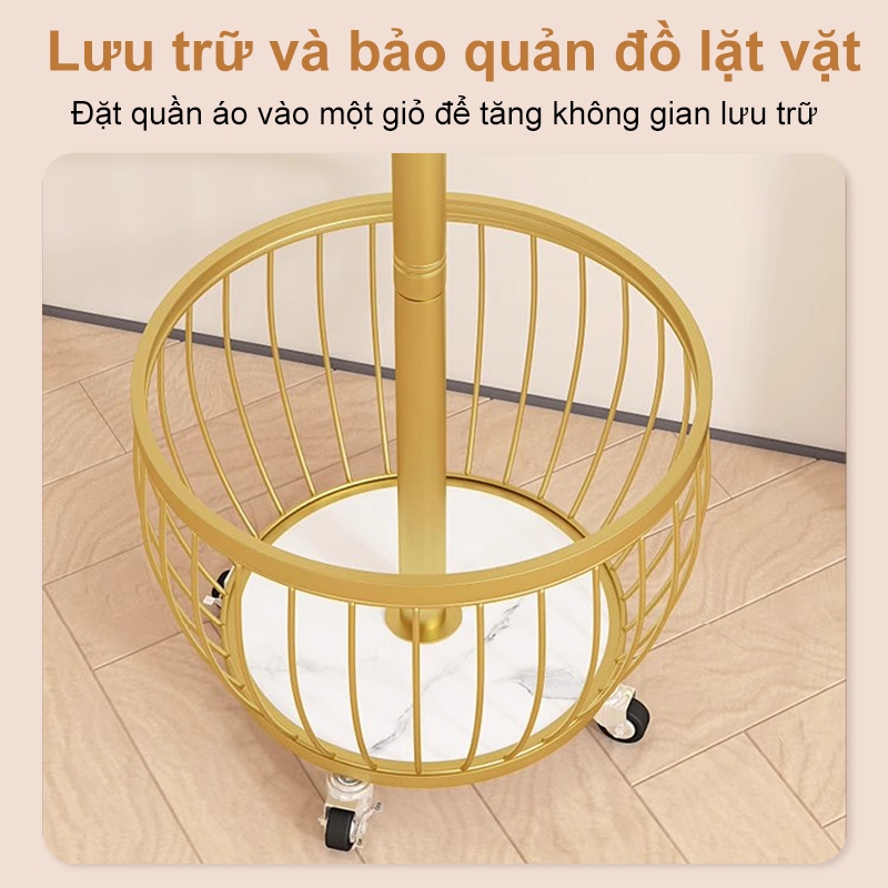 𝐎𝐥𝐢𝐟𝐞 Giá Treo Quần Áo Đứng Móc Treo Đa Năng Giá Treo Áo Gia Dụng Hiện Đại Đơn Giản Cây Treo Mũ Giỏ Tròn Có Bánh Xe