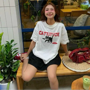 Áo Thun “Meoww” Form Rộng Chất Vải Cotton Dày Dặn Bacsic Trending 2025