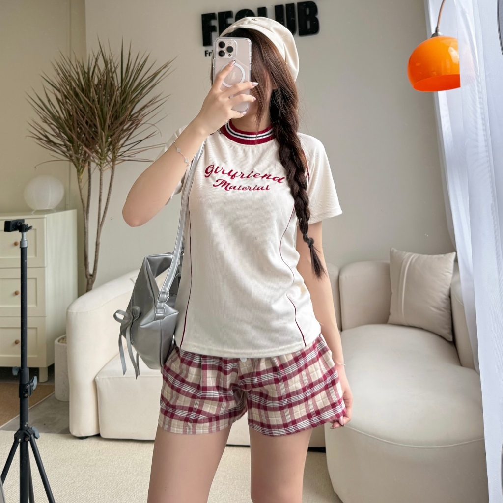 [CÓ TÁCH SET] BABY TEE WAFFLE LOGO THÊU GIRL FRIEND FFCLUB MIX