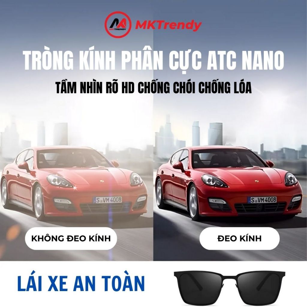 Kính râm phân cực chống chói MKTRENDY kính mát chống bụi đi đường chống tia UV thời trang nam nữ M1