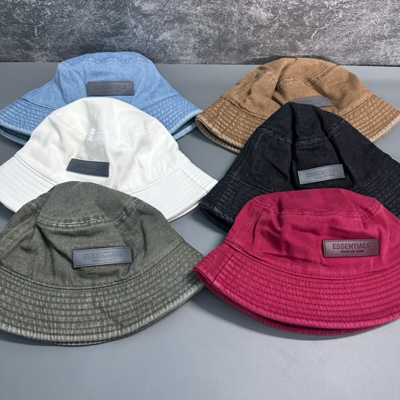 MŨ BUCKET JEAN NÓN VÀNH TRÒN THÊU ES NHỎ THỜI TRANG NAM NỮ