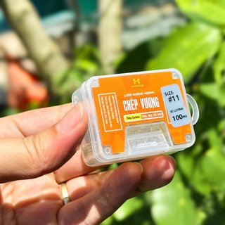 Hộp 100 Lưỡi Câu Chép Vương Không Ngạnh Lưỡi Vàng Chuyên Câu Cá Diếc Rô Chép Hợp Kim Carbon Cứng Nhẹ