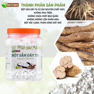 Bột sắn dây nguyên chất DETONIC giúp thanh nhiệt hạ nhiệt cho người bị cảm sốt, giải độc, hỗ trợ tiêu hóa, và làm đẹp da