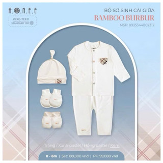Hrnee - Bộ dài tay họa tiết BBR vải mềm mại, co giãn thoải mái cho bé trai, bé gái từ sơ sinh đến 6 tháng