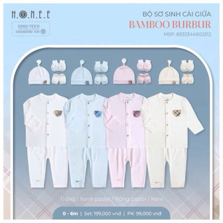 Hrnee - Bộ dài tay họa tiết BBR vải mềm mại, co giãn thoải mái cho bé trai, bé gái từ sơ sinh đến 6 tháng