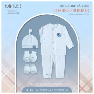 Hrnee - Bộ dài tay họa tiết BBR vải mềm mại, co giãn thoải mái cho bé trai, bé gái từ sơ sinh đến 6 tháng