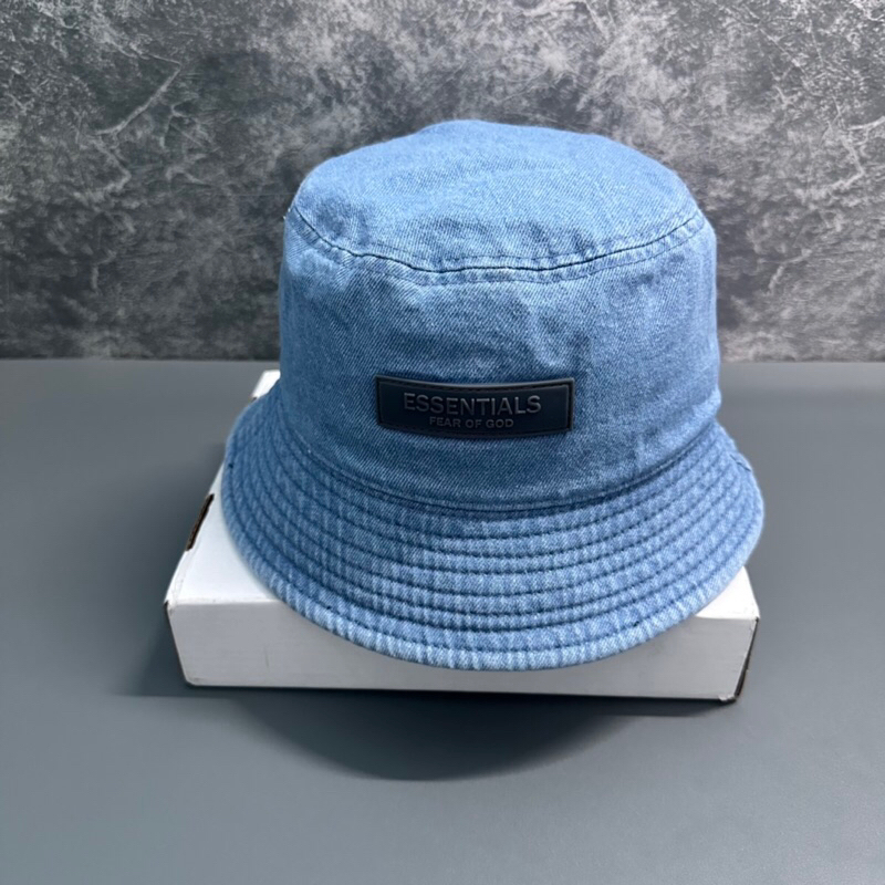 MŨ BUCKET JEAN NÓN VÀNH TRÒN THÊU ES NHỎ THỜI TRANG NAM NỮ