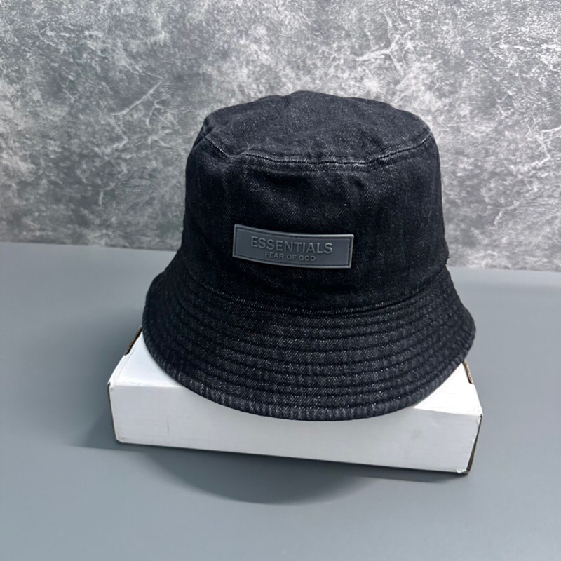 MŨ BUCKET JEAN NÓN VÀNH TRÒN THÊU ES NHỎ THỜI TRANG NAM NỮ
