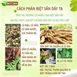Bột sắn dây nguyên chất DETONIC giúp thanh nhiệt hạ nhiệt cho người bị cảm sốt, giải độc, hỗ trợ tiêu hóa, và làm đẹp da
