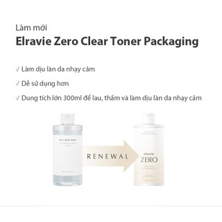 Nước cân bằng thuần chay Elravie Zero Clear Toner 300ml