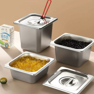 COMBO Khay inox Nắp Có khoét lỗ Cao cấp đựng thức ăn Chubby chef Khay buffet đựng topping thực phẩm (sâu 6.5cm - 20cm)