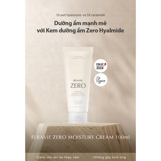 Kem dưỡng thuần chay phục hồi - làm dịu Elravie Zero Hyalmide Moisture Cream 100ml