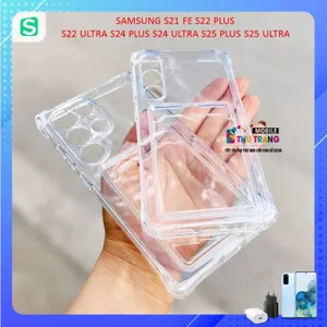Ốp dẻo chống sốc trong suốt kèm ngăn ví đựng thẻ Samsung S21 FE S22 Plus S22 Ultra S24 Plus S24 Ultra S25 Plus S25 Ultra