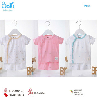 Bộ cộc sơ sinh cài chéo baru cho bé 0-3,3-6