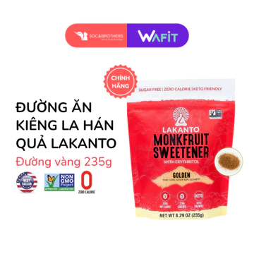 Đường ăn kiêng 0 calo LAKANTO 235g - Dành cho người tiểu đường, giảm cân - 0 tăng đường huyết, 0 biến đổi gen