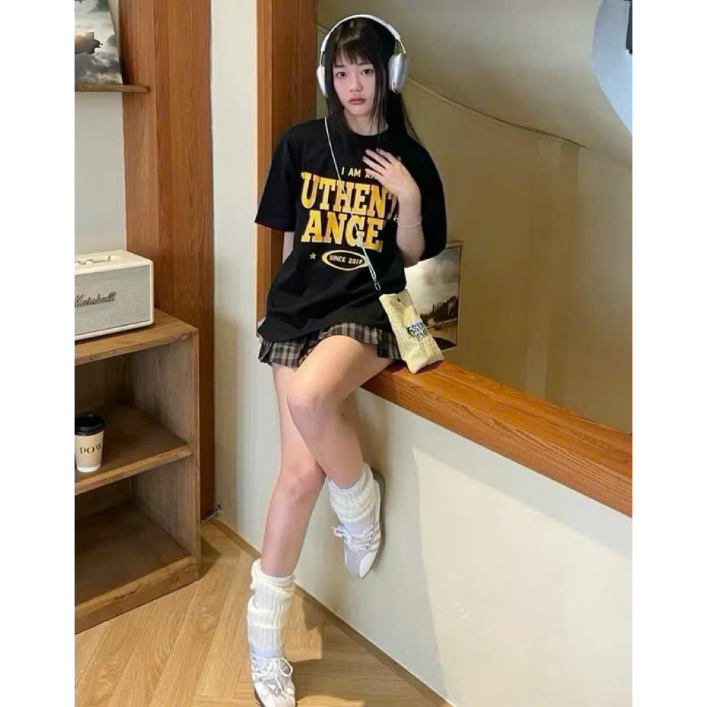 Áo Thun Angel Form Rộng Chất Vải Cotton Dày Dặn Áo Phông Phong Cách Thời Trang