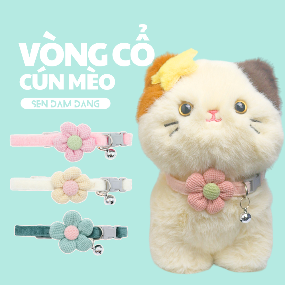 Vòng Cổ Bông Hoa Cho Mèo 18-30cm