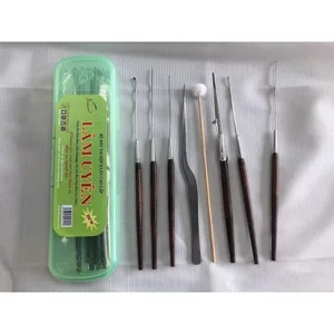 Bộ ráy tai Lâm Uyên hộp nhựa cán gỗ 8 món