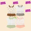 B95 Bộ quần áo cộc tay bèo cổ dễ thương cho bé gái chất xô muslin cao cấp size từ 0m đến 20kg.