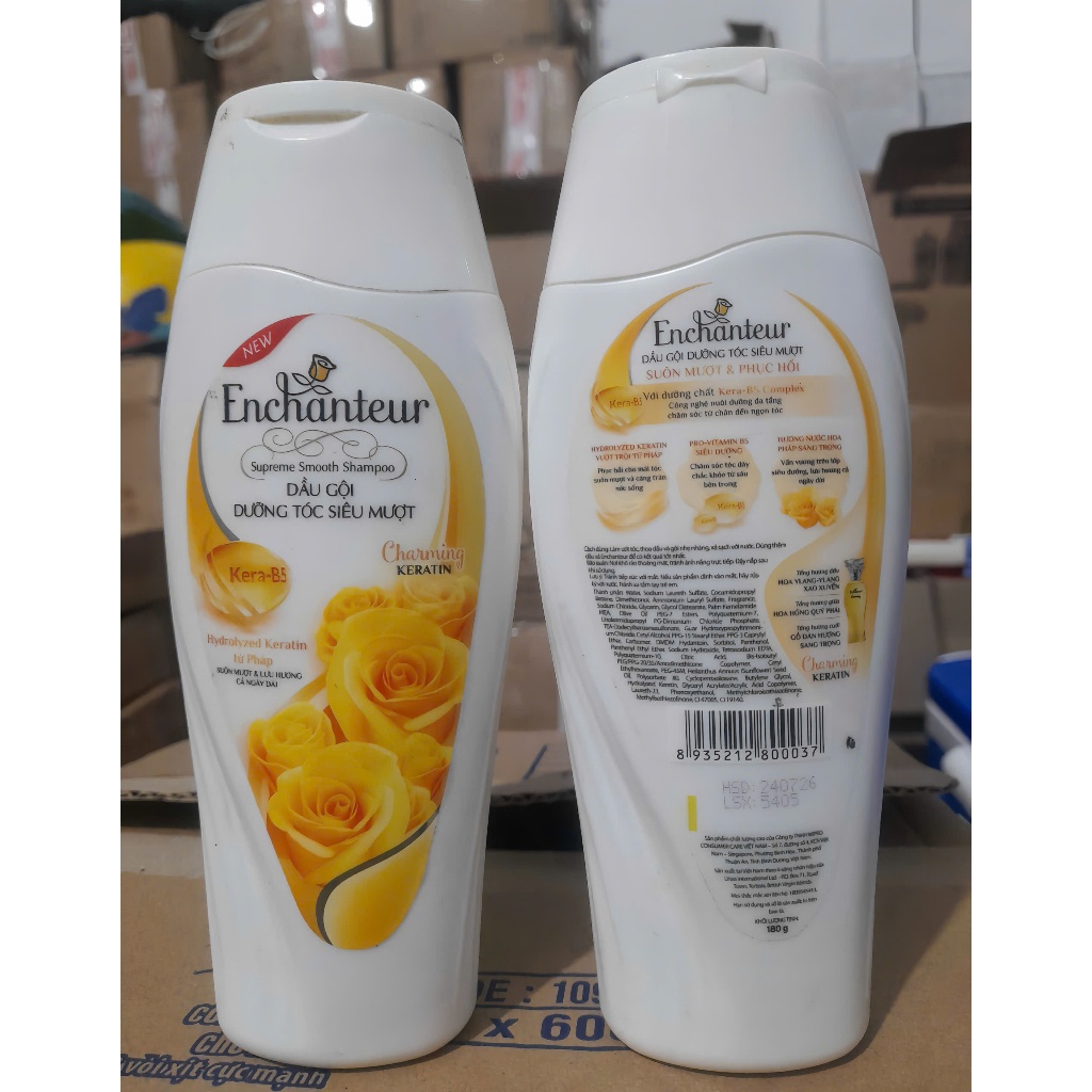 Dầu Gội Enchanteur 650g Thơm Hương Nước Hoa 180g, 650g