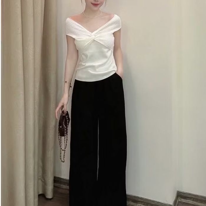 (BomoHouse) Áo kiểu trễ vai, xoắn ngực nữ HM* dư xịn