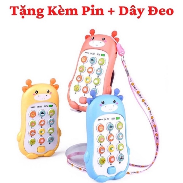 Đồ Chơi Điện Thoại Thông Minh Hình Thú  Phát Đèn Nhạc Có Gặm Nướu Cho Bé Điện Thoại Thỏ Cà Rốt-Đồ Chơi Cho Bé PUKAPI
