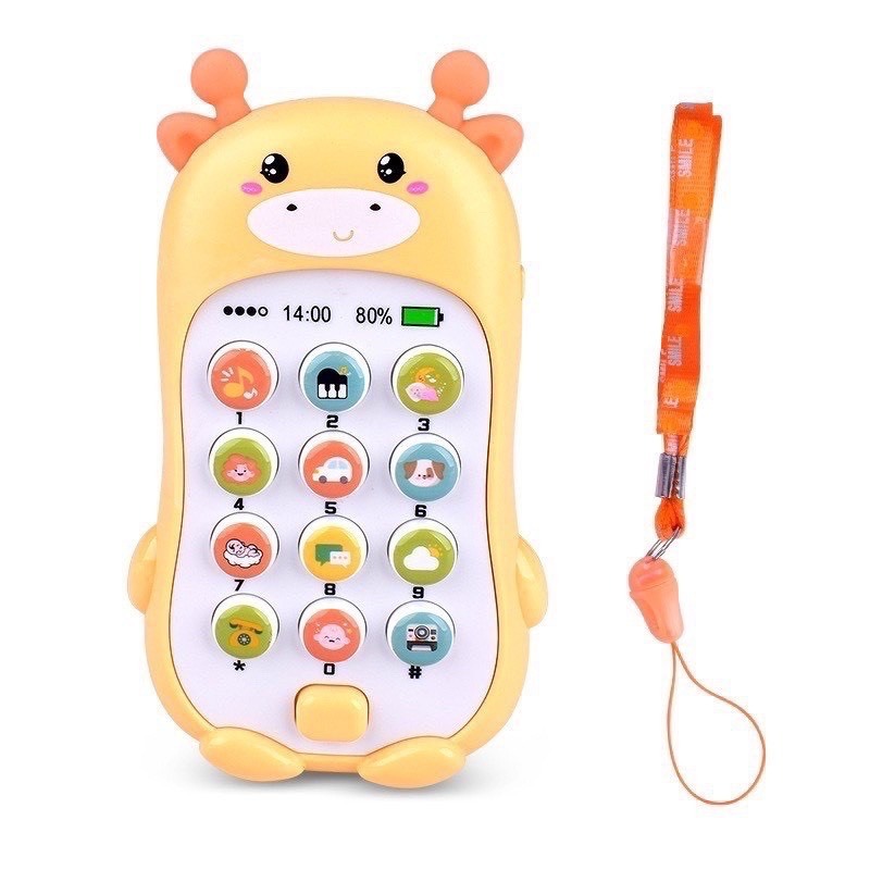 Đồ Chơi Điện Thoại Thông Minh Hình Thú  Phát Đèn Nhạc Có Gặm Nướu Cho Bé Điện Thoại Thỏ Cà Rốt-Đồ Chơi Cho Bé PUKAPI