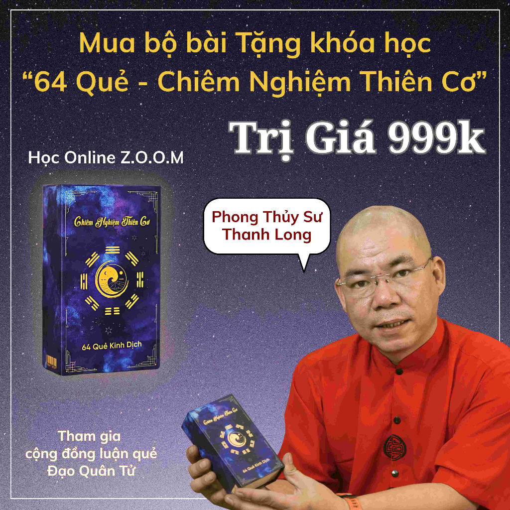 Bộ Bài 64 Quẻ Kinh Dịch - Chiêm Nghiệm Thiên Cơ | Thẻ Bài (64 Lá) Đạo Quân Tử
