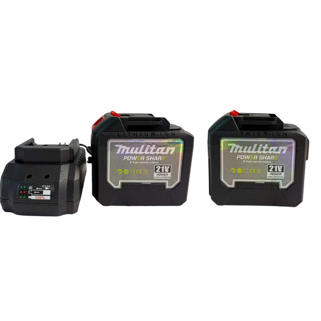 Mulitan Combo Máy Cắt & Máy Siết Bulong M21V-5510 & M21V-380, Động Cơ Không Chổi Than, 2Pin20cell Kèm Sạc , Chân Pin Phổ