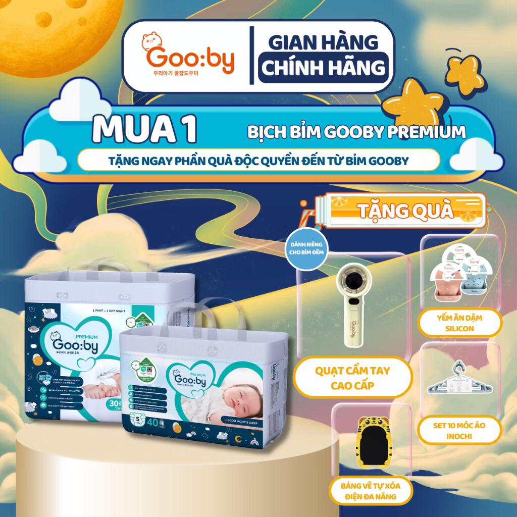 ( CHỌN QUÀ 1 BỊCH ) Bỉm đêm Gooby Premium cao cấp chống tràn hiệu quả ...