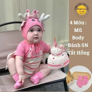 Set bộ bodysuit Rồng Vàng, Rồng phun lửa kèm mũ Tặng kèm tất cho bé 5-13kg cho bé trai, bé gái Hàn Quốc
