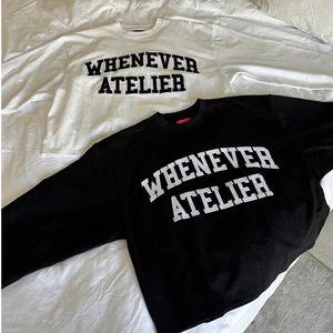 Áo thun tay dài WHENEVER ATELIER BASIC LOGO EMBROIDERED hình thêu chuẩn nét, vải cotton siêu dày, không bị xù lông CONE