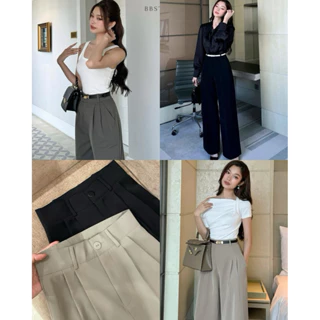 Quần tây ống rộng [CHẤT MỊN - ẢNH THẬT] cạp cao tôn dáng vải mềm mại dày dặn cầm nặng tay - (001) -