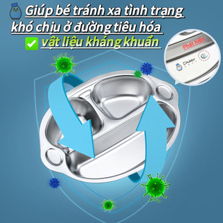 Khay cơm inox cao cấp dành cho em bé hình thú Chubby Chef Hàng chính hãng inox cao cấp an toàn cho bé (4 mẫu)