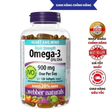 Viên Uống Omega3, Viên Uống Dầu Cá Hỗ Trợ Sức Khỏe Webber Naturals Triple Strength Omega-3 / Omega-3 With CoQ10 hh