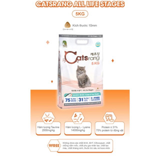 [1KG CHÍNH HÃNG] Hạt Catsrang Bao 5KG Thức Ăn Khô Cám Mèo Cat’s Rang Cho Mèo Mọi Lứa Tuổi Hàn Quốc