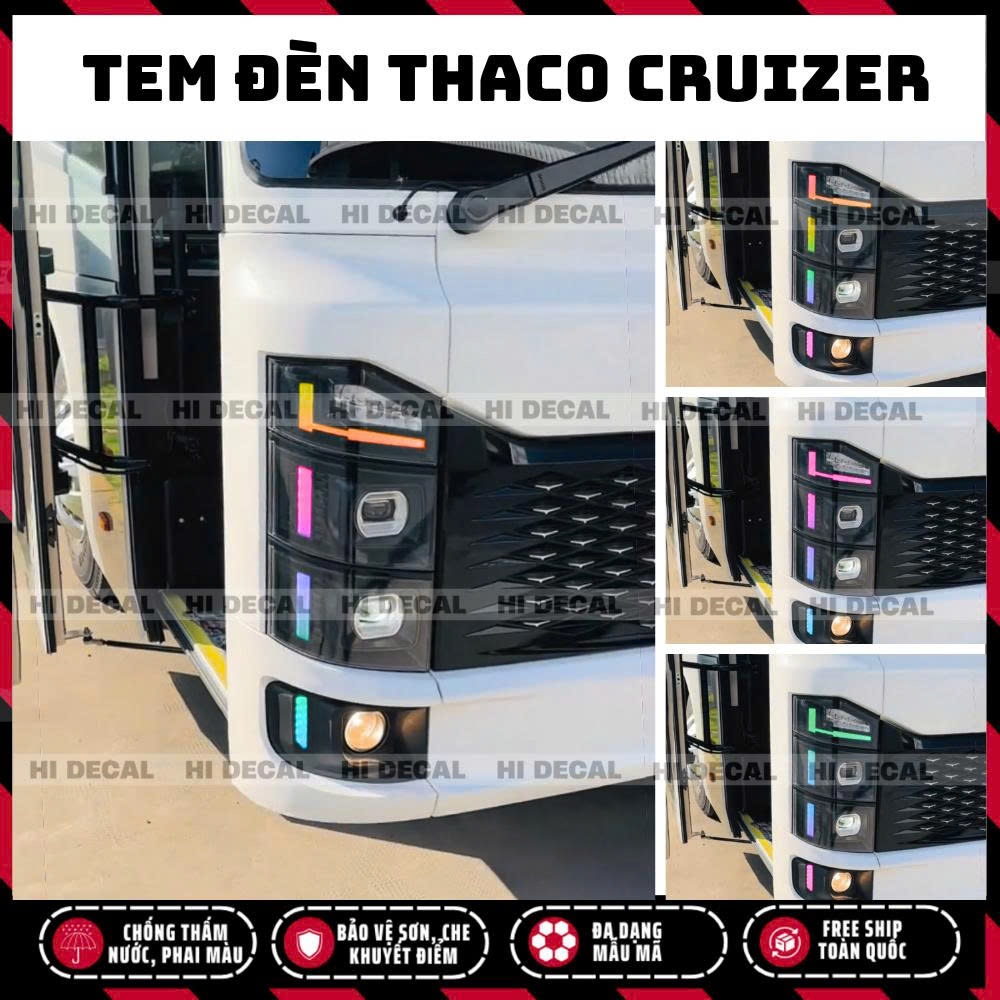 Tem dán đổi màu đèn THACO CRUIZER  - Thaco TB120S - Decal đổi màu Thaco 47 - 24 Phòng mới nhất 2024 -2025