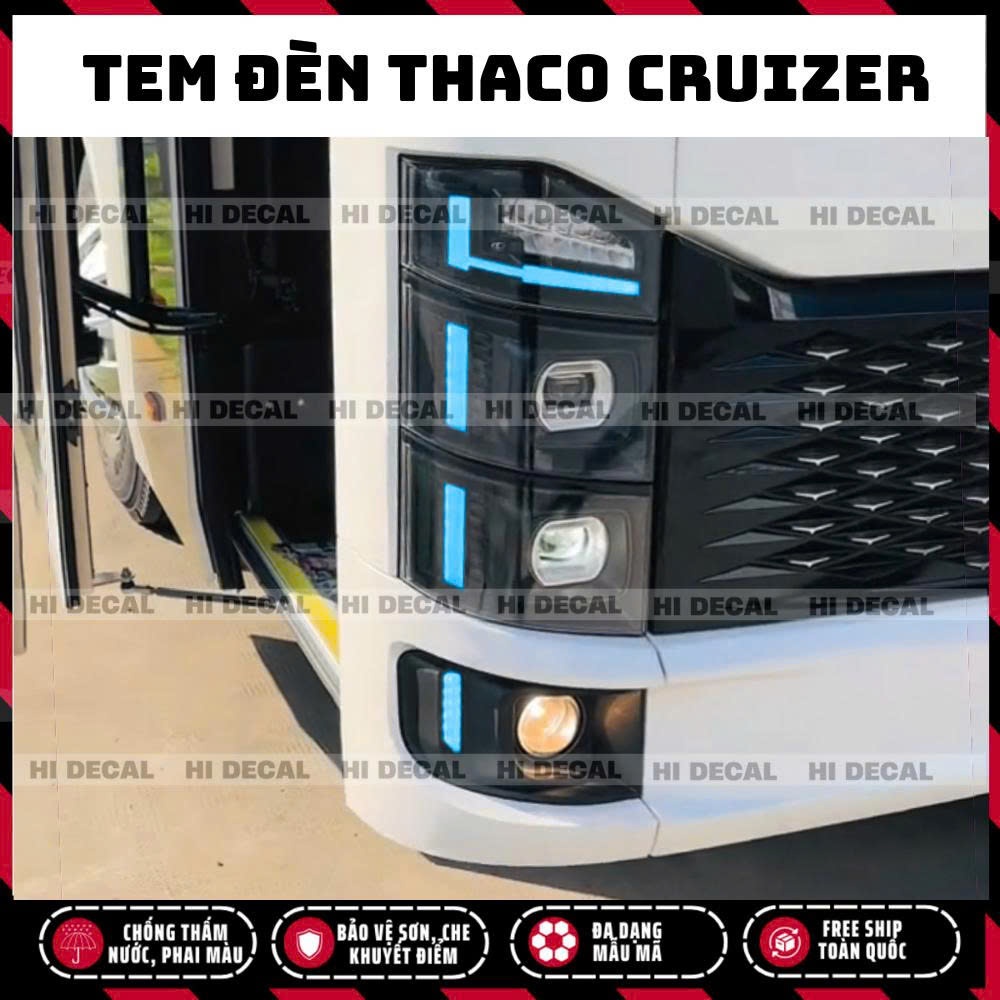 Tem dán đổi màu đèn THACO CRUIZER  - Thaco TB120S - Decal đổi màu Thaco 47 - 24 Phòng mới nhất 2024 -2025