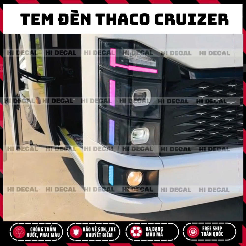 Tem dán đổi màu đèn THACO CRUIZER  - Thaco TB120S - Decal đổi màu Thaco 47 - 24 Phòng mới nhất 2024 -2025