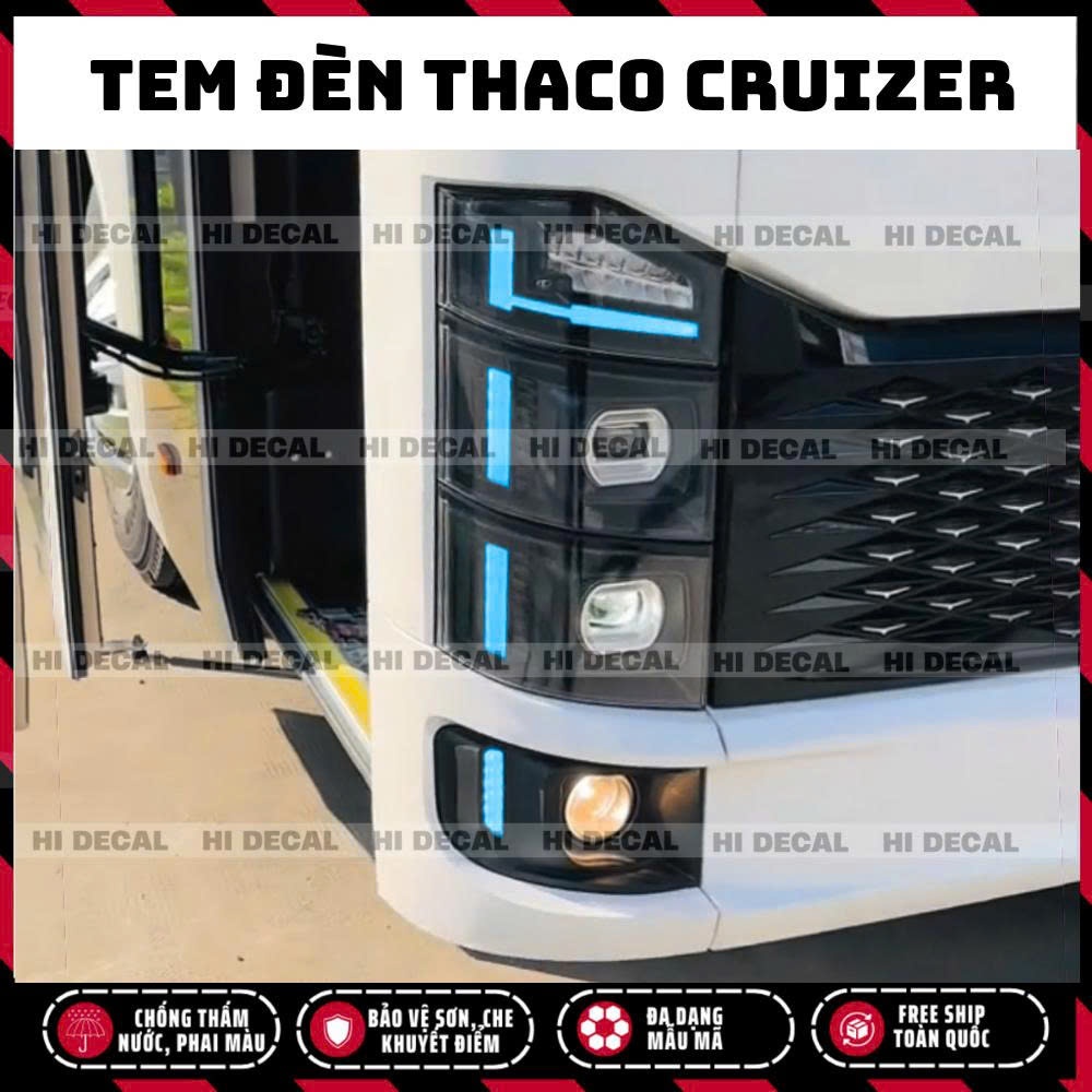 Tem dán đổi màu đèn THACO CRUIZER  - Thaco TB120S - Decal đổi màu Thaco 47 - 24 Phòng mới nhất 2024 -2025