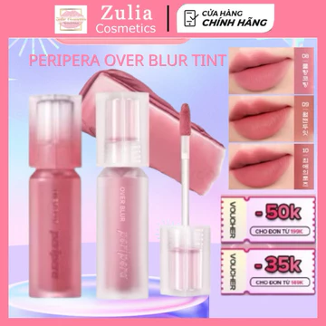 Son Kem Lỳ Peripera Over BLUR TINT kem nhung bùn mịn bền màu 3.5g