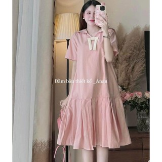 [ BEST SELLER ] (40kg_100kg) Váy bầu công sở ANAN thiết kế thanh lịch chuẩn theo fom dáng mẹ bầu, vải mát thấm mồ hôi