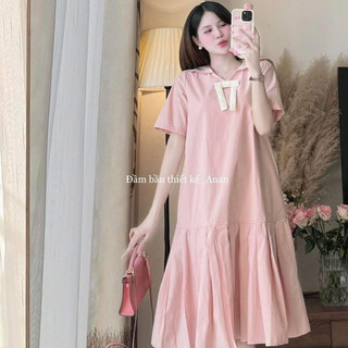 Váy bầu công sở thiết kế đuôi cá cổ thủy thủ xinh yếu